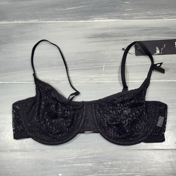 DKNY Modern Lace Sheer Demi Bra DK4019 Black 32C - Picture 1 of 10